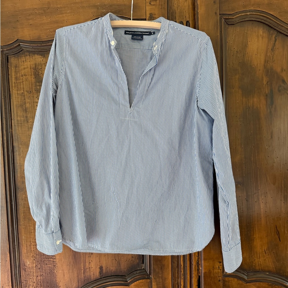 Ralph Lauren Sport classic cotton banded collar shirt size 8